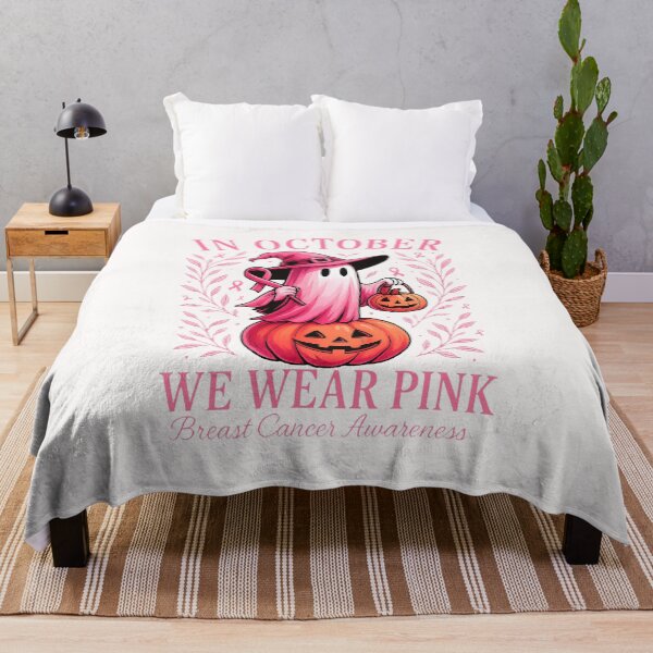 Item preview, In October We Wear Pink Breast Cancer Awareness Halloween designed and sold by cawtoon.