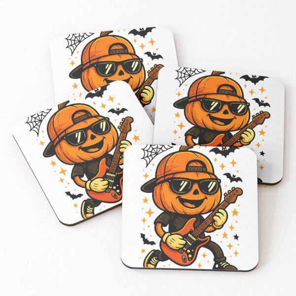 Artikelvorschau, Kürbis Cool Halloween Gitarrenspieler entworfen und verkauft von cawtoon.