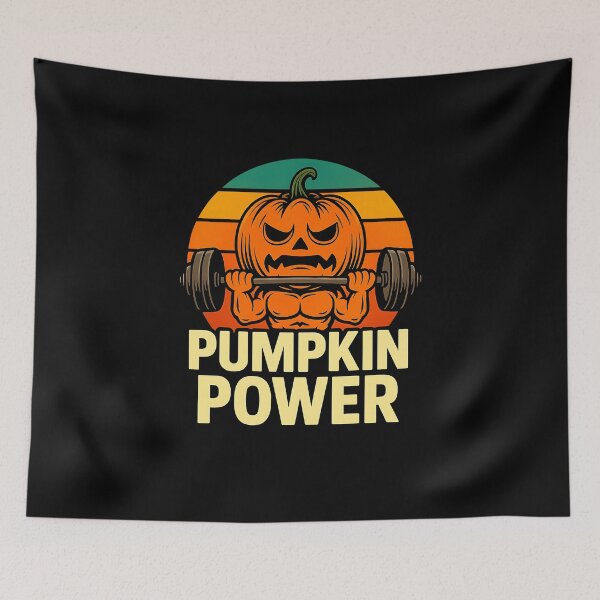 Item preview, Pumpkin Power Funny Gym Workout Humor designed and sold by cawtoon.