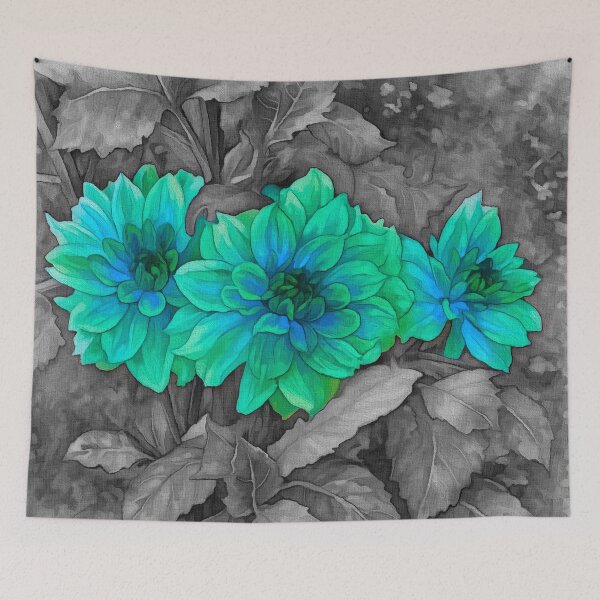 Item preview, The Three Dahlias on B&W 10 designed and sold by BloomingbySJ.