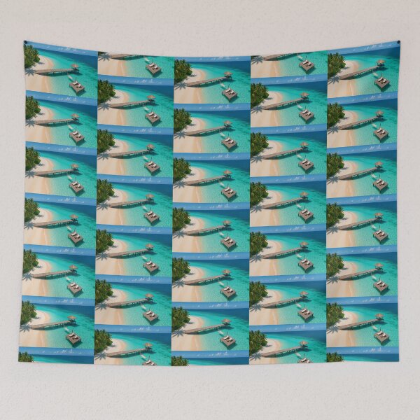 Item preview, Luxury Island Dock – Tropical Escape iPhone Wallpaper designed and sold by AnChr90.