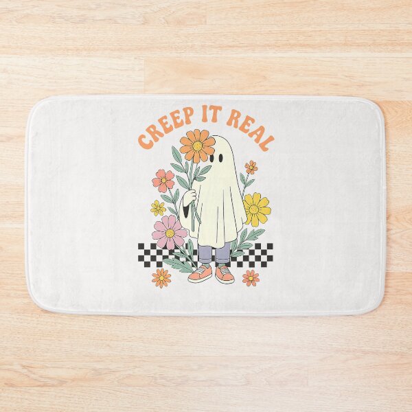 Item preview, RETRO CREEP IT REAL GHOST WITH FLOWERS  designed and sold by cawtoon.