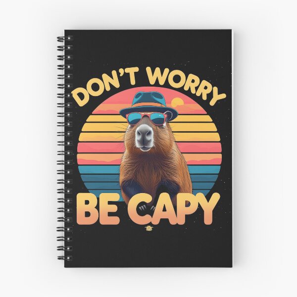 Item preview, Don't Worry Be Capy – Funny Chill Capybara Retro Sunset Design designed and sold by harry mac.