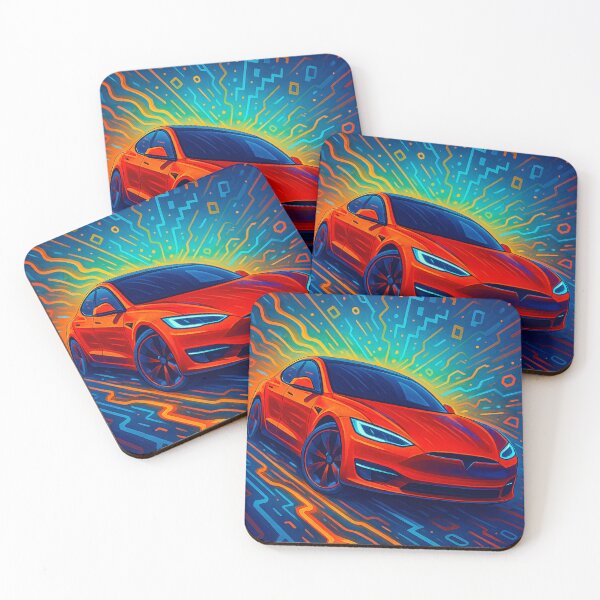 Item preview, Futuristic Electric Car Surrounded By Digital Neon Circuit Elements designed and sold by RevUpDesign.