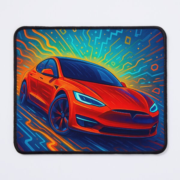 Item preview, Futuristic Electric Car Surrounded By Digital Neon Circuit Elements designed and sold by RevUpDesign.