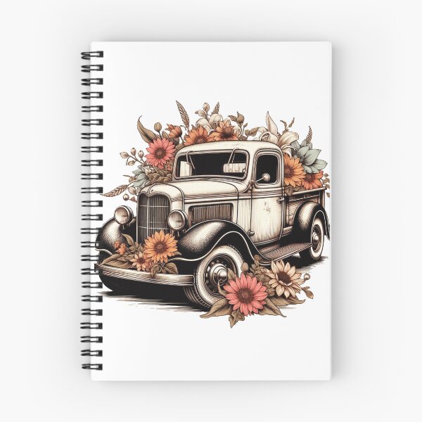 Artikelvorschau, schöner Vintage Pickup Truck mit Blumen entworfen und verkauft von nicnacc.