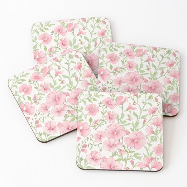 Item preview, Pink Flowers and Green Leaves designed and sold by CoolPixels.