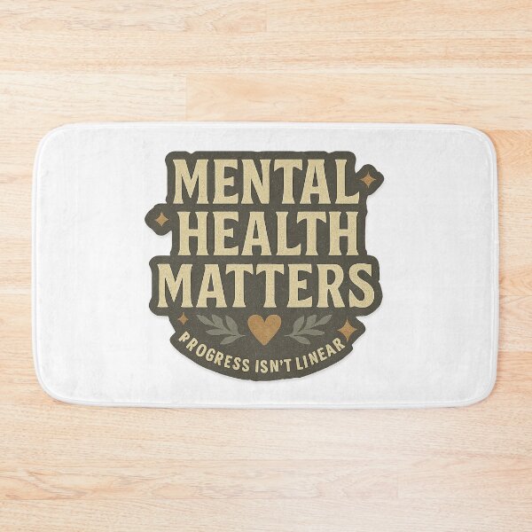 Item preview, "Progress is Not Linear" – Mental Health Typography Design designed and sold by DIRTYSKETCHH.