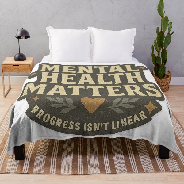 Item preview, "Progress is Not Linear" – Mental Health Typography Design designed and sold by DIRTYSKETCHH.