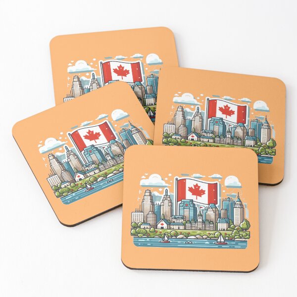 Item preview, Minimalist Yonge & Eglinton Skyline & Nature | Cute Canada Sticker Design, designed and sold by PaintMeWorld.