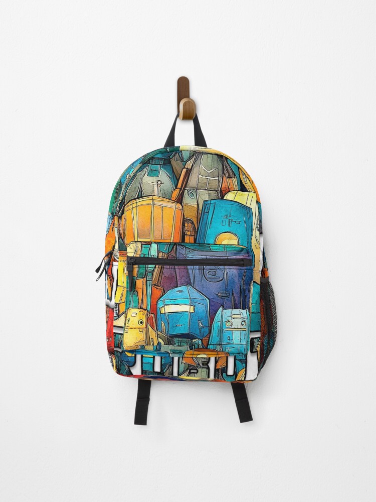 Thumbnail 1 of 3, Backpack, robot love designed and sold by Type2Design.