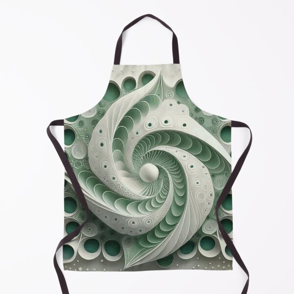 Item preview, Abstract Spiral Green and White 219 designed and sold by Vicky Brago-Mitchell®.