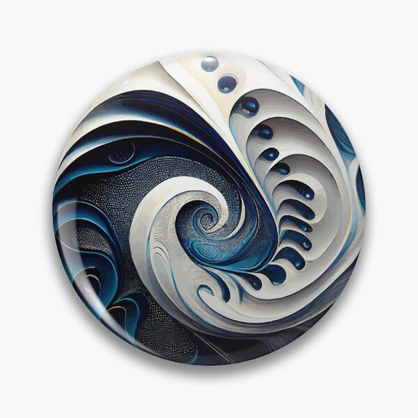 Item preview, Abstract Spiral  Blue and White Fibonacci Art 220 designed and sold by Vicky Brago-Mitchell®.