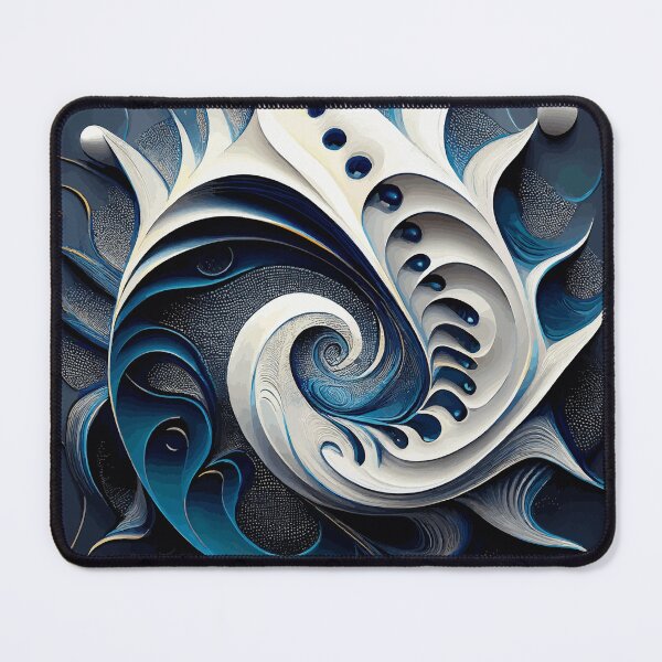 Item preview, Abstract Spiral  Blue and White Fibonacci Art 220 designed and sold by Vicky Brago-Mitchell®.