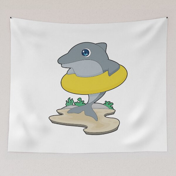 Item preview, Dolphin Swimming Lifebuoy designed and sold by Snabdesign84.