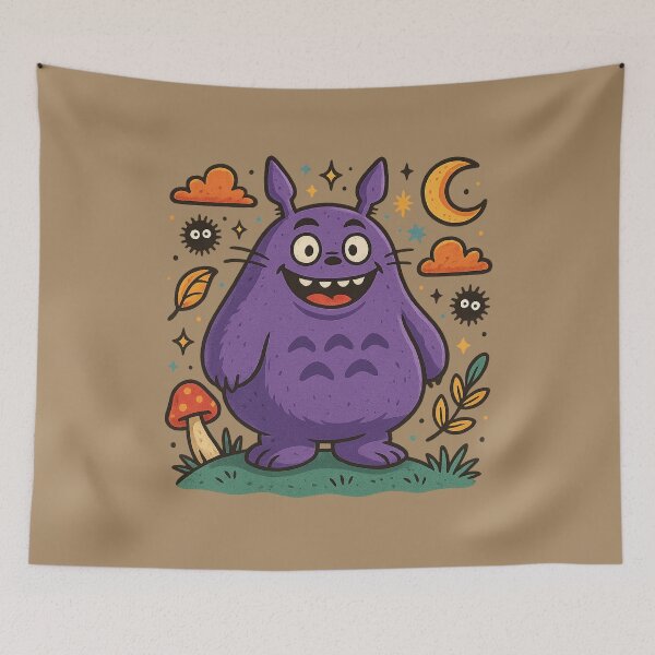 Item preview, Grimace as Totoro – Whimsical Fast Food Forest Mashup designed and sold by GirlyPopped.