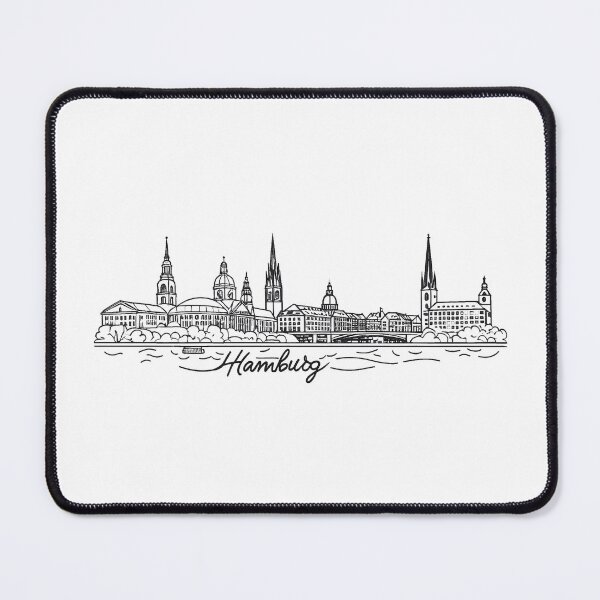 Item preview, Hamburg Skyline – Minimalist line art design with hand lettering designed and sold by investdesign.