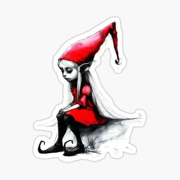 Item preview, Pretty Blonde Elf Girl Sticker designed and sold by ArtbyJustis.