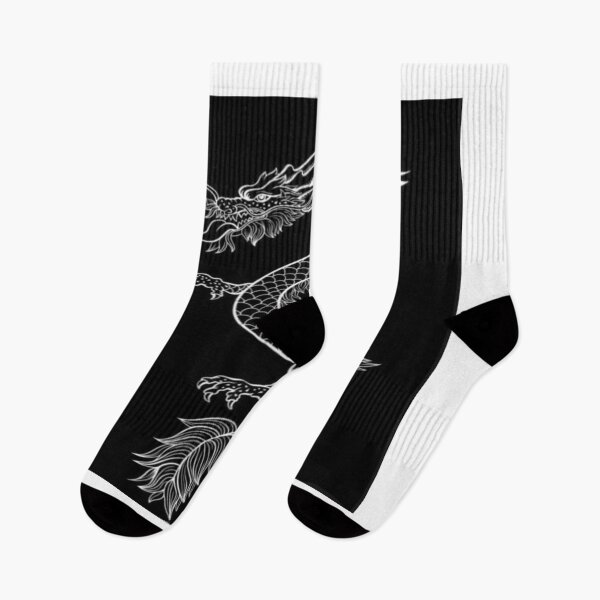 Item preview, monochrome drawing of traditional chinese dragon  designed and sold by NivyasArtistry.