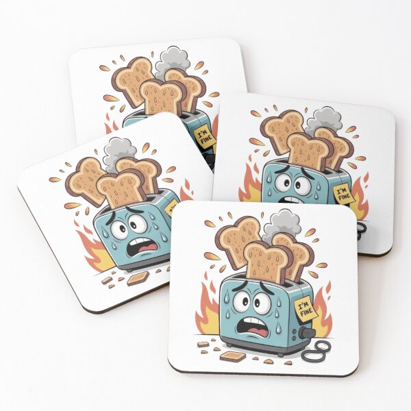 Item preview, Funny Burnt Toaster Cartoon – “I’m Fine” Chaos Design designed and sold by Petpixy.