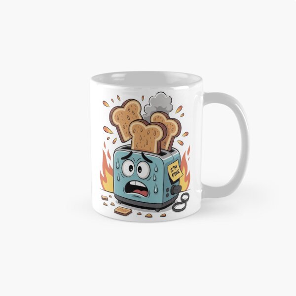 Item preview, Funny Burnt Toaster Cartoon – “I’m Fine” Chaos Design designed and sold by Petpixy.