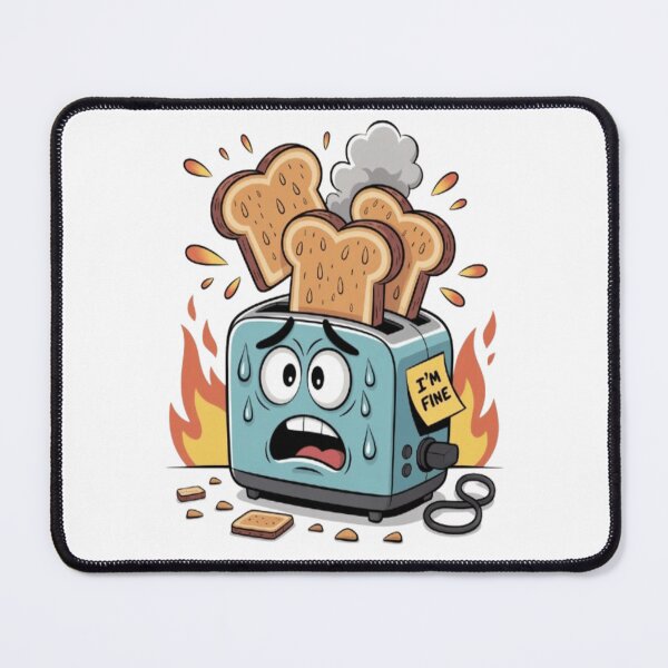 Item preview, Funny Burnt Toaster Cartoon – “I’m Fine” Chaos Design designed and sold by Petpixy.