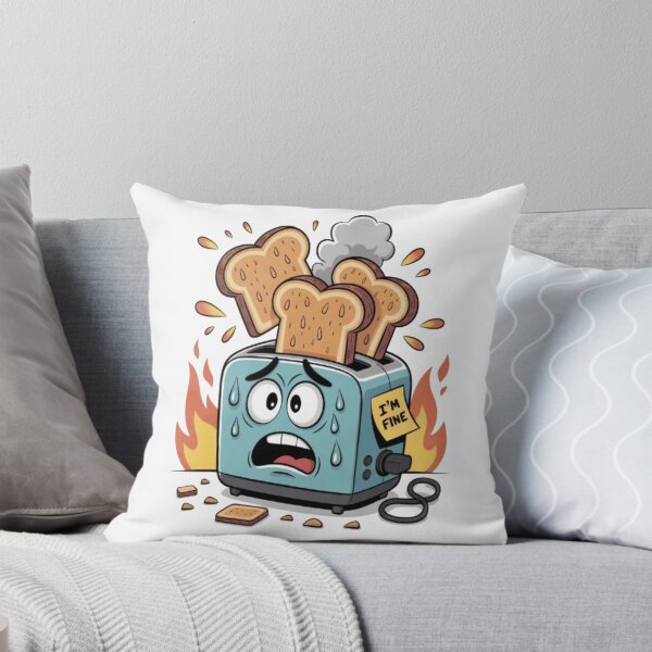Item preview, Funny Burnt Toaster Cartoon – “I’m Fine” Chaos Design designed and sold by Petpixy.