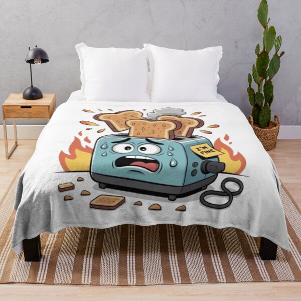 Item preview, Funny Burnt Toaster Cartoon – “I’m Fine” Chaos Design designed and sold by Petpixy.