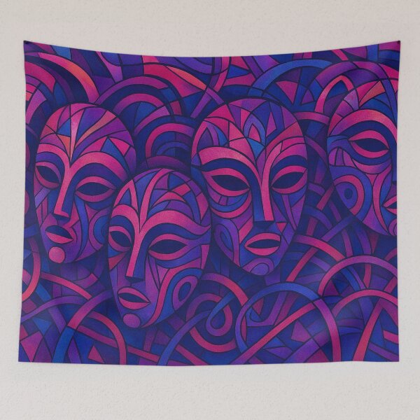 Item preview, Colorful, surreal mask landscape designed and sold by Sigtrix.