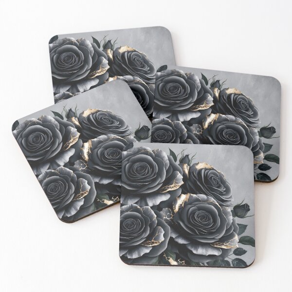 Item preview, Black Roses with Gold Veins – Luxurious Fine Art Floral by LaLi Designs designed and sold by LaLi-Designs.