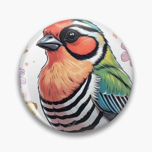 Item preview, Chubby Colorful Zebra Finch in a Field of Flowers 8 designed and sold by AlinaSCorner.