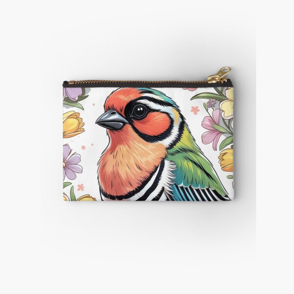 Item preview, Chubby Colorful Zebra Finch in a Field of Flowers 8 designed and sold by AlinaSCorner.
