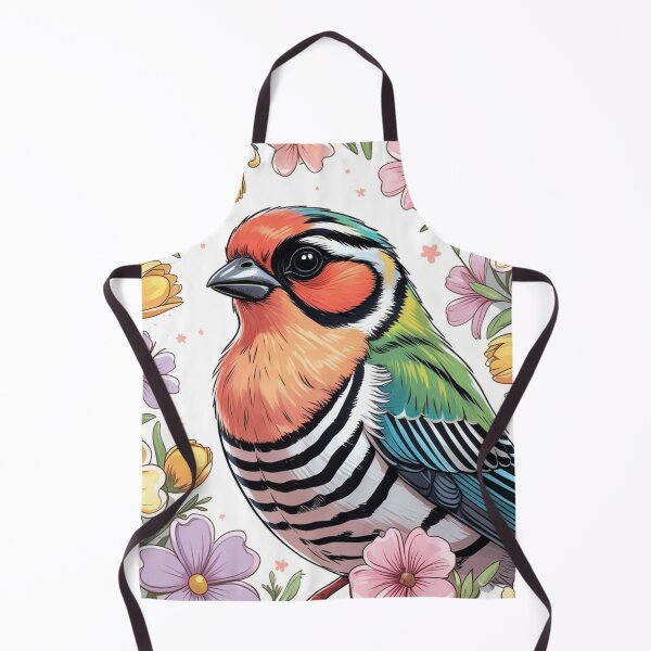 Item preview, Chubby Colorful Zebra Finch in a Field of Flowers 8 designed and sold by AlinaSCorner.