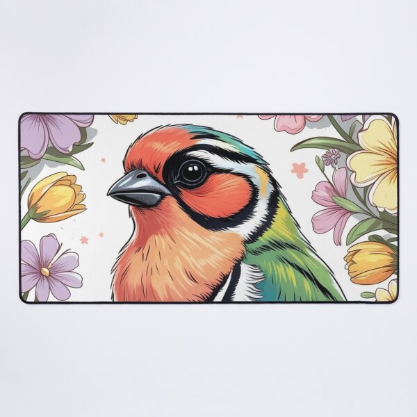 Item preview, Chubby Colorful Zebra Finch in a Field of Flowers 8 designed and sold by AlinaSCorner.