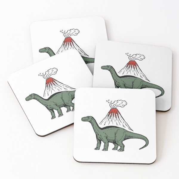 Item preview, dinosaur and volcano designed and sold by pinklamas.