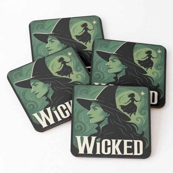 Item preview, Wicked Broadway Poster Tribute – Elphaba & Glinda Silhouette Art designed and sold by GirlyPopped.