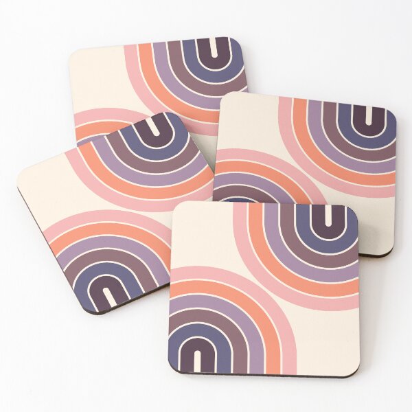 Item preview, Midcentury Modern Geometric Rainbow C8 in Aesthetic Sunset Vibes Purple Orange Pink designed and sold by nineFlorals.