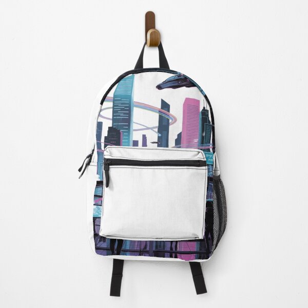 Item preview, Ciudad futurista ciberpunk: paisaje nocturno con horizonte de neón designed and sold by FrameRoom.
