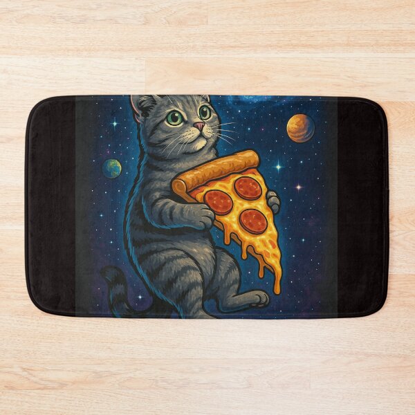 Item preview, space cat pizza designed and sold by FrameFlow.