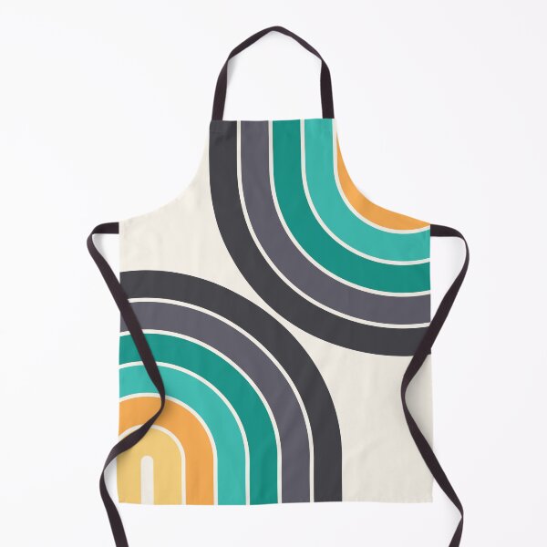 Item preview, Midcentury Modern Geometric Rainbow C12 in Aesthetic Teal Grey Gold designed and sold by nineFlorals.