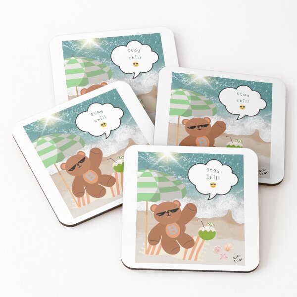 Item preview, Mono bear message – Stay chill (playful coastal mood) designed and sold by mintmono-studio.