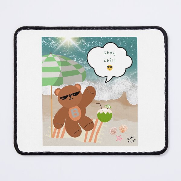 Item preview, Mono bear message – Stay chill (playful coastal mood) designed and sold by mintmono-studio.