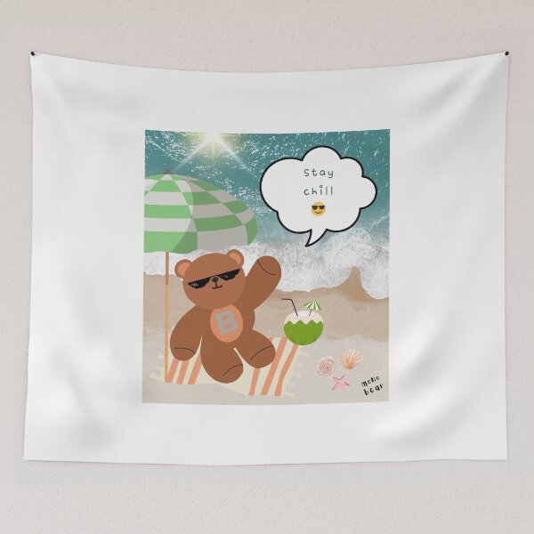 Item preview, Mono bear message – Stay chill (playful coastal mood) designed and sold by mintmono-studio.
