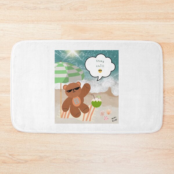 Item preview, Mono bear message – Stay chill (playful coastal mood) designed and sold by mintmono-studio.