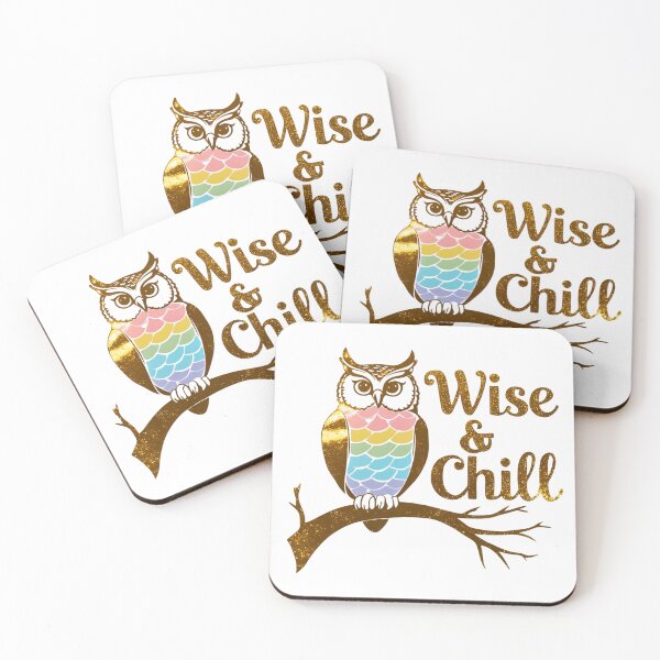 Item preview, Wise & Chill Owl - Rainbow Glittery Design for Calm & Smart Vibes designed and sold by Frame of Mind .