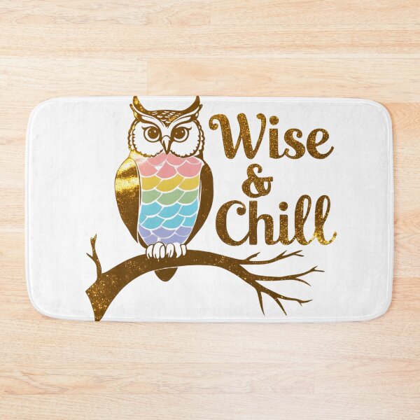 Item preview, Wise & Chill Owl - Rainbow Glittery Design for Calm & Smart Vibes designed and sold by Frame of Mind .