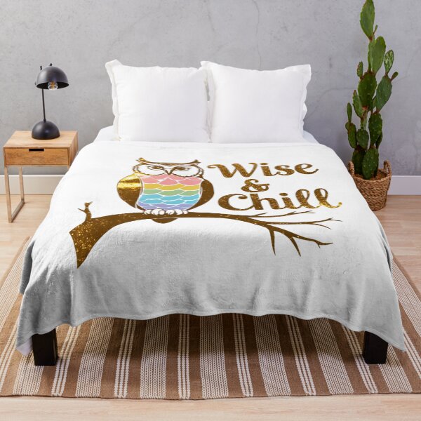 Item preview, Wise & Chill Owl - Rainbow Glittery Design for Calm & Smart Vibes designed and sold by Frame of Mind .