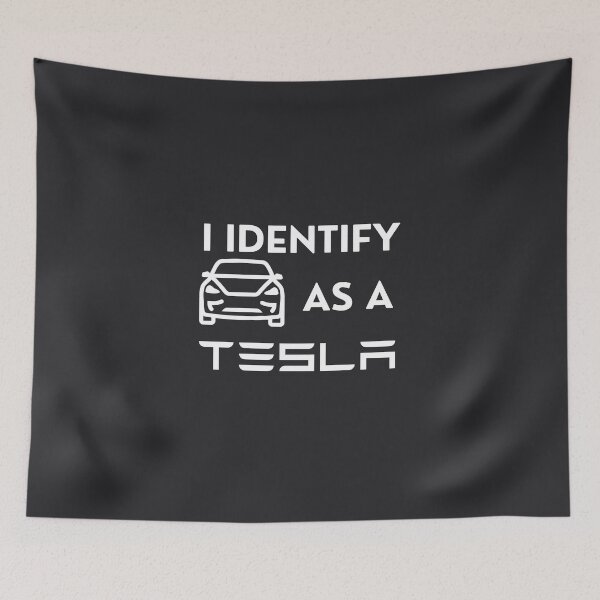 Item preview, I identify as a tesla funny car bumper designed and sold by Wordsmith-Wear.