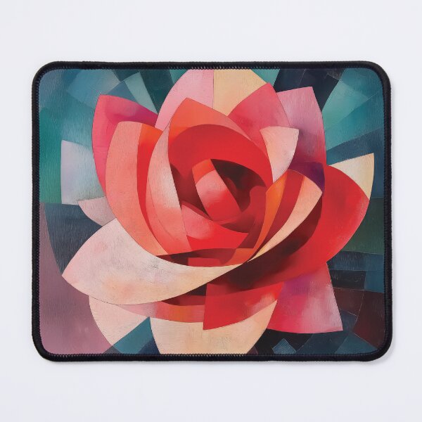 Item preview, Abstract Cubist Rose design with Vibrant Radial Geometric Petals. designed and sold by HEMRO.