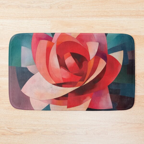 Item preview, Abstract Cubist Rose design with Vibrant Radial Geometric Petals. designed and sold by HEMRO.